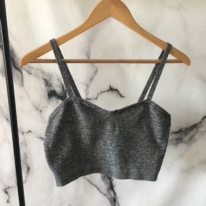 American Apparel Gray Knit Crop Top - Size L